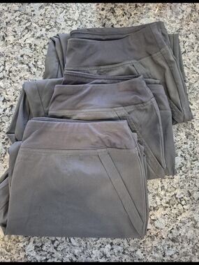 Womens Easy Stretch By Butter Soft Pewter Scrub Pants Set Of 3